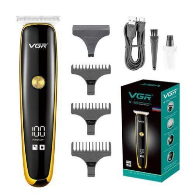 Машинка (триммер) для стрижки волос VGR V-966 GOLD, Professional, 3 насадки, LED Display