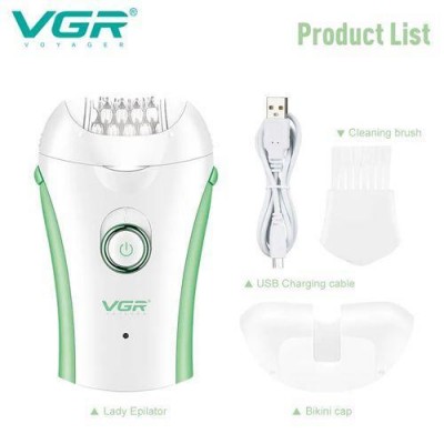 Эпилятор VGR V-705 GREEN для всего тела, беспроводной, с подсветкой