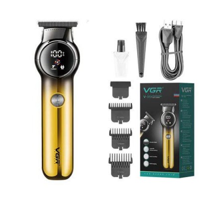 Машинка (триммер) для стрижки волос VGR V-989 GOLD, Professional, 3 насадки, LED Display