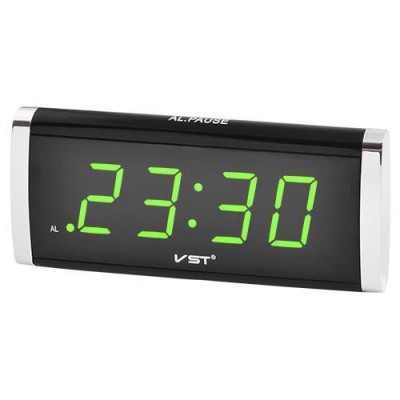 Часы сетевые VST-730-2 зеленые, 220V