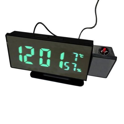 Часы сетевые проекционные VST-896S-4, зеленые, температура, USB