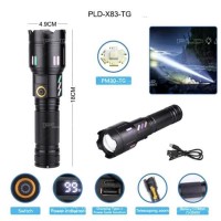 Фонарь NIGHT VISION FLUORESCENCE X83 WHITE LASER LED PM30-TG, 1х26650, power bank, индикация заряда, ЗУ