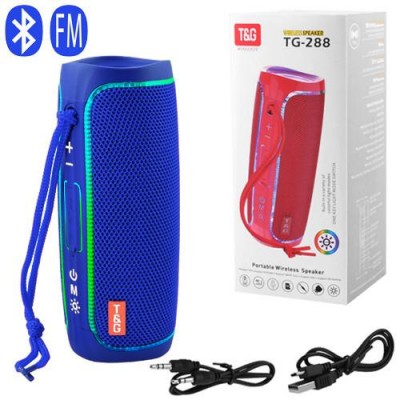 Bluetooth-колонка TG288 с RGB ПОДСВЕТКОЙ, speakerphone, радио, blue