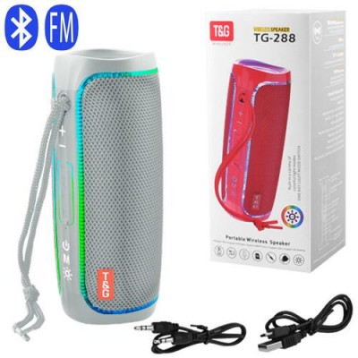 Bluetooth-колонка TG288 с RGB ПОДСВЕТКОЙ, speakerphone, радио, grey