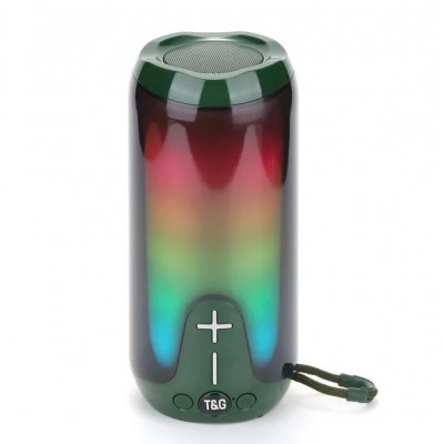 Bluetooth-колонка TG651 с RGB ПОДСВЕТКОЙ, speakerphone, радио, green