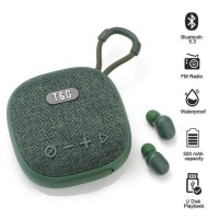 Bluetooth-колонка с наушниками TG813, c функцией speakerphone, радио, green