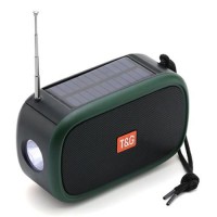 Bluetooth-колонка TG632, c функцией speakerphone, радио, фонарь, солнечная батарея, green