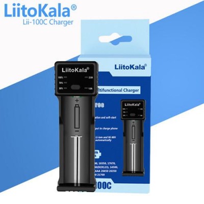 Зарядное устройство LiitoKala Lii-100C, 1x18650/ 26650/ 18350/ 14500/ AA/ AAA