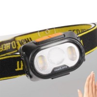 Фонарь налобный 2303-XPE+4SMD(yellow+red), Motion Sensor, Li-Ion аккум., ЗУ Type-C, Box