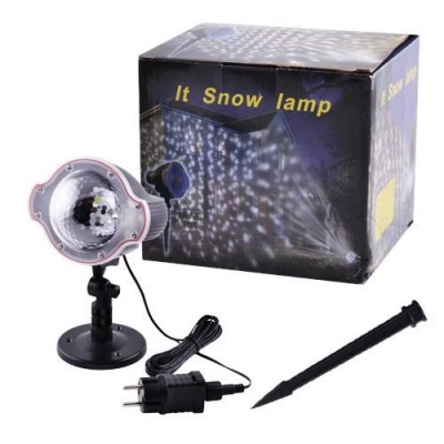 Светодиодный лазерный проектор Star Shower Snow 809-white, 2 кронштейна, Waterproof