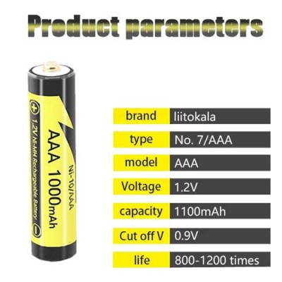 Аккумулятор AAA, LiitoKala Ni-10/AAA, 1.2V, 1000mAh, ОРИГИНАЛ