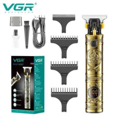 Машинка (триммер) для стрижки волос и бороды VGR V-097 gold, Professional, 4 насадки