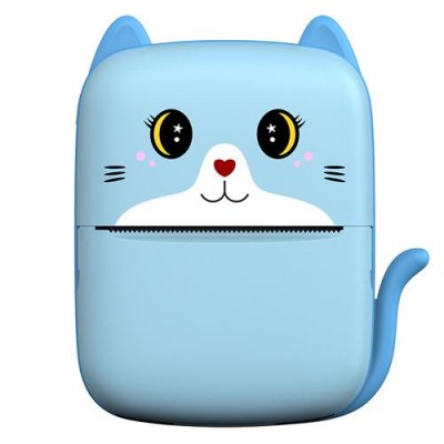 Дитячий термопринтер A8 Cat printer blue, bluetooth, ЗП Type-C