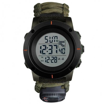 Часы наручные 1213AG SKMEI PARACORD, ARMY GREEN BIG SIZE, Compass, термометр, свисток, кресало Часы наручные 1213AG SKMEI PARACORD, ARMY GREEN BIG SIZE, Compass, термометр, свисток, кресало