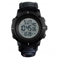 Часы наручные 1213BK SKMEI PARACORD, BLACK BIG SIZE, Compass, термометр, свисток, кресало