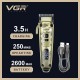 Аккумуляторная машинка для стрижки (clipper) VGR V-005, 8 насадок, LED display