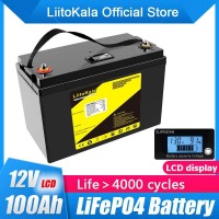 Аккумулятор LiFePO4, LiitoKala, 12V 100Ah, с LCD дисплеем, BMS smart плата