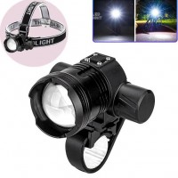 Велофонарь 5835-P50, крепление на лоб, Li-Ion аккум, ЗУ Type-C, zoom, Box