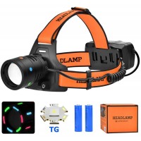 Фонарь налобный NIGHT VISION FLUORESCENCE BL-T210-TG, 2x18650, ЗУ Type-C, zoom