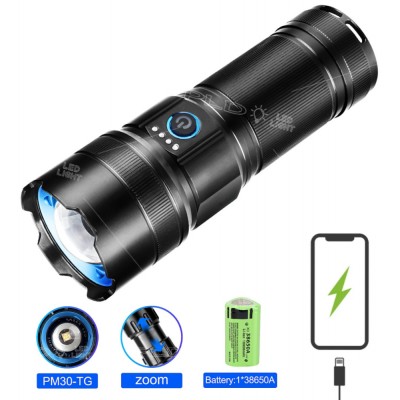 Фонарь AK180 WHITE LASER LED PM30-TG, 1х40700, power bank, ЗУ Type-C, zoom, 5 фильтров