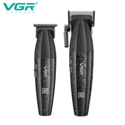 Комплект VGR 2 в 1 V-640 BLACK аккумуляторная машинка для стрижки (clipper) и триммер