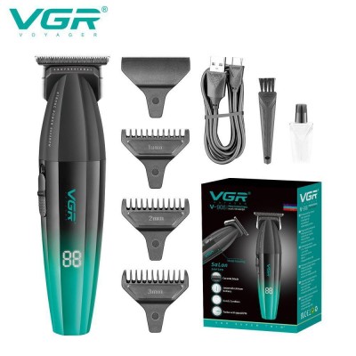 Триммер VGR V-906 GREEN, 3 насадки, керамическое лезвие, TURBO режим 9000 RPM, LED display