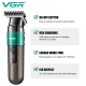 Триммер VGR V-929 GREEN, 3 насадки, LED display
