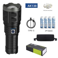 Фонарь AK138 WHITE LASER LED PM60-TG, 4х18650, power bank, индикация заряда, ЗУ Type-C, zoom, Box Фонарь AK138 WHITE LASER LED PM60-TG, 4х18650, power bank, индикация заряда, ЗУ Type-C, zoom, Box