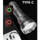 Фонарь W5201-1-19 ULTRA BRIGHT LED, 1x18650, индикация заряда, ЗУ Type-C