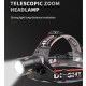 Фонарь налобный NIGHT VISION FLUORESCENCE 8083 1 РЕЖИМ WHITE LASER LED PM10-TG+COB, 2x18650, ЗУ Type-C, zoom