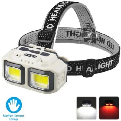 Фонарь налобный HX-816S-2COB(white+red), Motion Sensor, Waterproof, 1x18650, ЗУ Type-C, Box