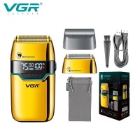 Электробритва VGR V-350 GOLD шейвер, двойное лезвие,  2 насадки, LED Display