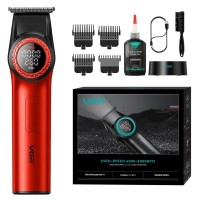 Триммер VGR V-977 RED, регулировка мощности 6000 - 8000 RPM, 2500 mAh, 4 насадки, LED display