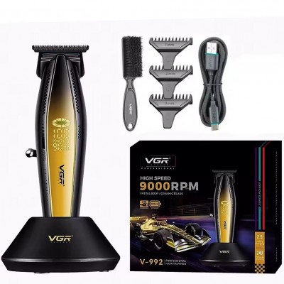 Триммер VGR V-992 GOLD, 9000 RPM, 2000 mAh, 3 насадки, LED display