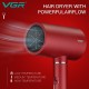 Фен профессиональный VGR V-431 RED, 2 уровня обдува, 2 уровня температуры, насадка-концентратор