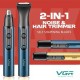 Триммер VGR 2 в 1 V-626 BLUE, 2 насадки (для носа и волос)