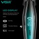 Тример VGR V-992 GREEN, 9000 RPM, 2000 mAh, 3 насадки, LED display