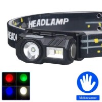 Фонарь налобный T131-XPE+3SMD(red+green+blue+UV), Motion Sensor, Li-Ion аккум, магнит, клипса, ЗУ Type-C, Box Фонарь налобный T131-XPE+3SMD(red+green+blue+UV), Motion Sensor, Li-Ion аккум, магнит, клипса, ЗУ Type-C, Box