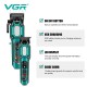 Комплект VGR 2 в 1 V-600&900 GREEN, аккумуляторная машинка для стрижки (clipper) и триммер, 10 насадок, LED