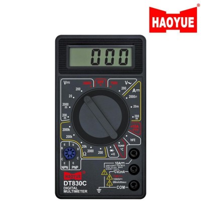 Мультиметр HAOYUE DT830C black, 9V, щупы, термопара