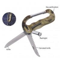 Тактический нож Traveler A-08 кемпинг, альпинистский карабин, крюк, LED фонарик Тактический нож Traveler A-08 кемпинг, альпинистский карабин, крюк, LED фонарик