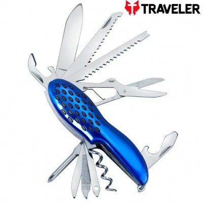 Многофункциональный нож Traveler с 11 инструментами K5011GSC Black/Blue