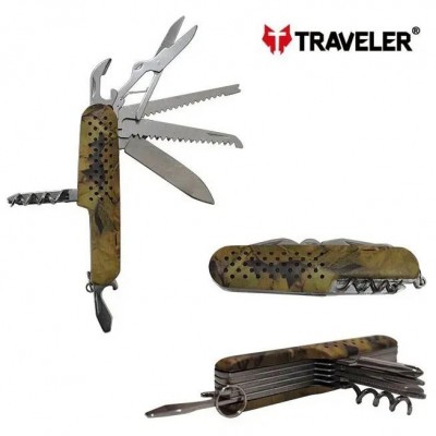Нож универсальный Traveler 10 в 1 Мультитул 9,1см K5011G40F-BOX