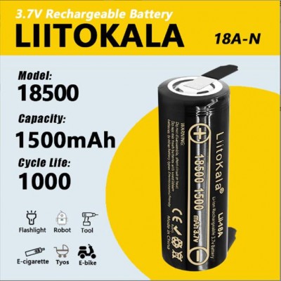 Аккумулятор 18500, LiitoKala Lii-18A-N, 1500mah, с контактами под пайку, ОРИГИНАЛ