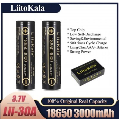 Аккумулятор 18650, LiitoKala  Lii-30A, 3000mAh, ОРИГИНАЛ