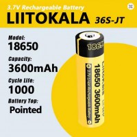 Аккумулятор 18650, LiitoKala 36S-JT, 3600mAh, ОРИГИНАЛ
