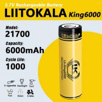 Аккумулятор 21700, LiitoKala King6000, 6000mAh, ОРИГИНАЛ