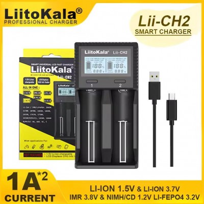Зарядное устройство LiitoKala Lii-CH2, 2x26650 /21700 /20700 /18650 /18490 /18350 /17670 /175000 /16340 /14500