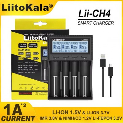 Зарядное устройство LiitoKala Lii-CH4, 4x26650 /21700 /20700 /18650 /18490 /18350 /17670 /175000 /16340 /14500