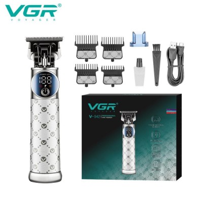 Триммер VGR V-942 WHITE, 4 насадки, LED display